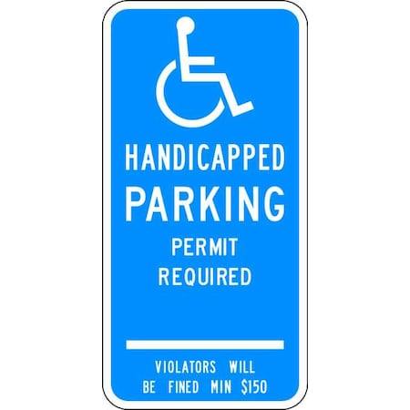 ADA Handicapped Parking Sign,24" x 12, HC-CT01S-12HA