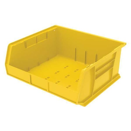 Hang & Stack Storage Bin, 16-1/2 in W x 14-3/4 in L x 7 in H, 75 lb Load Capacity, Yellow, Plastic