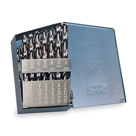 13PC 135 Degree Heavy-Duty Cobalt Jobber Lngth Drill Set Chicago-Latrobe 550 Straw HSS-CO 8% 1/16-1/4x1/64