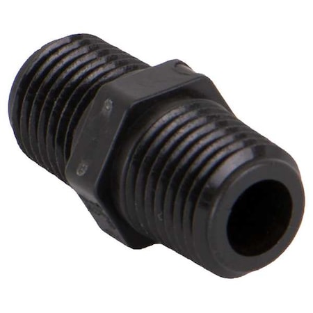 Hex Nipple, Polypropylene, 1/4", Schedule 80, 300 psi Max Pressure