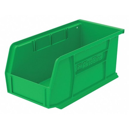 Hang & Stack Storage Bin, Plastic, Green, 5 in H, 5 1/2 in W, 10 7/8 in L