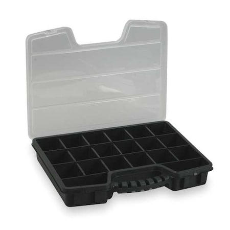 Adjustable Compartment Box with 5 to 20 compartments, Plastic, 2-7/16" H x 15-1/3 in W