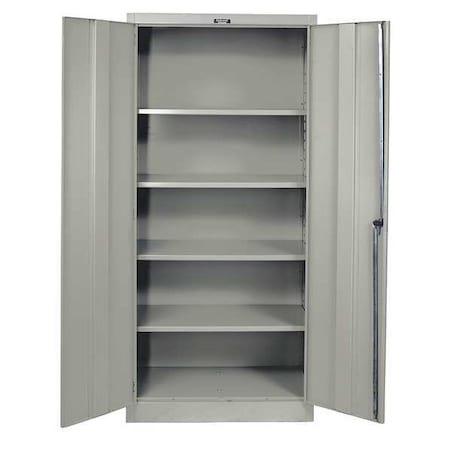 Shelving Storage Cabinet, 72 in H, 48 in W, 18 in D, Swing, Keyed, Dark Gray, 4 Shelves, 0 Drawers
