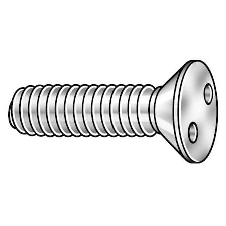 #6-32 x 1 in Spanner Flat Tamper Resistant Screw, Plain Finish, 18-8 Stainless Steel, 50 PK