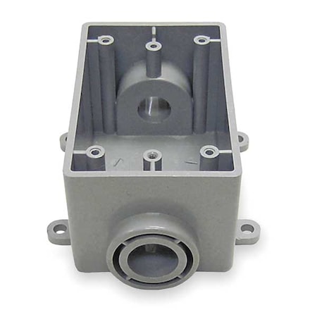 Weatherproof Electrical Box, 21 cu in, FSC Box Type, 1 Gang, PVC, Rectangular Shape