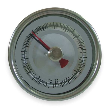 Maximum/minimum bimetal thermometer, range 0 to 140 Degrees F, 6" stem.