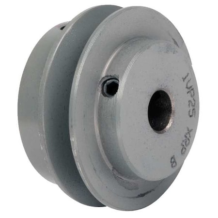 Variable Pitch V-Belt Pulley, 1 Groove, 4.15 in Outside Dia, 1/2 in Bore Dia, Cast Iron