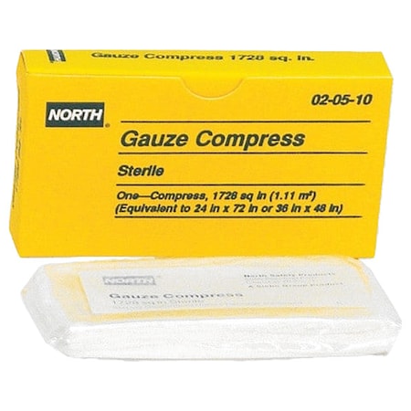 Gauze Compress, Sterile, White, Unitized