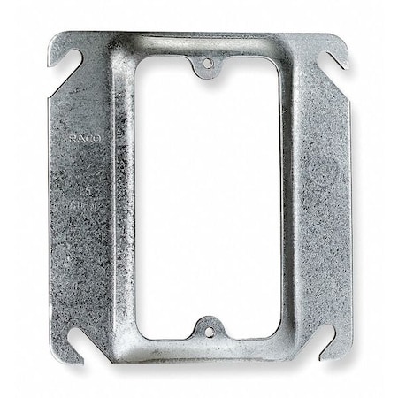 Mud Ring, 1 Gang, Galvanized Zinc, Square Box Type