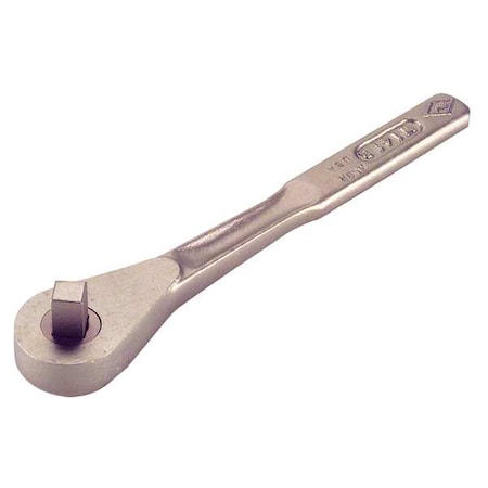 3/8" Drive 12 Geared Teeth Pear Head Style Hand Ratchet, 7-1/4" L, Natural Finish