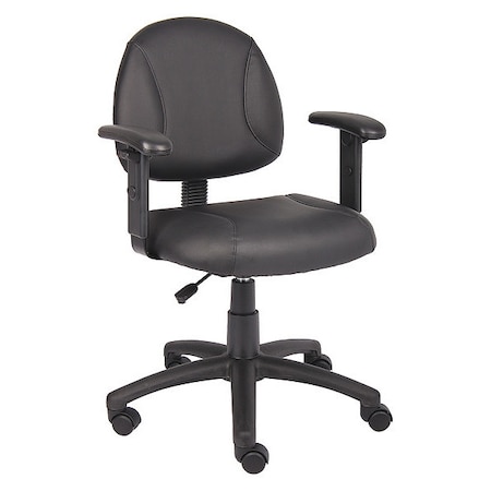 Posture Chair, 25 in W 25" L 39-1/2" H, Adjustable, Leather Seat