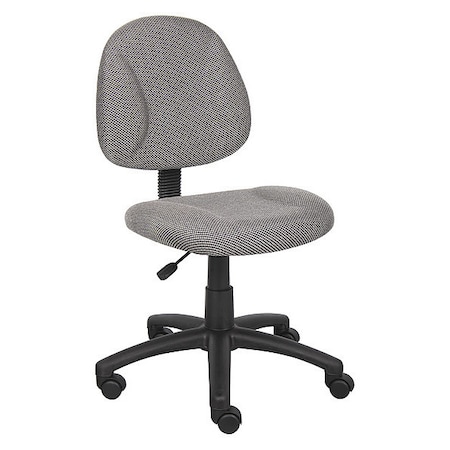 B315 Posture Deluxe Office Task Chair, Gray Back, 25 in W 25" L 40" H, Armless, Tweed Seat