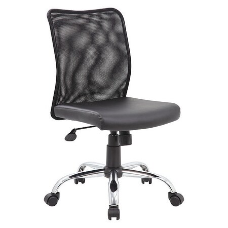Mesh Task Chair, Armless, Black