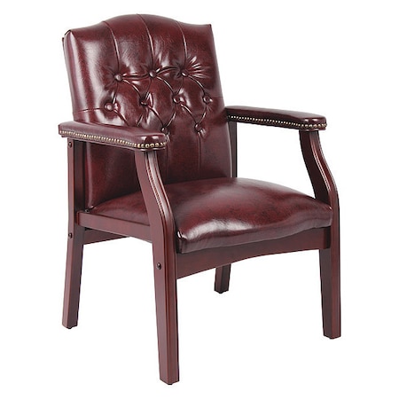 Ivy League Guest Chair, 24-1/2 in W 27" L 35-1/2" H, Fixed, Vinyl Seat