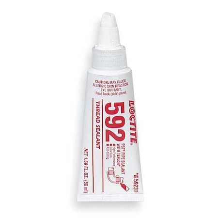 Pipe Thread Sealant 8.5 fl oz, Tube, 592, Off-White, Paste