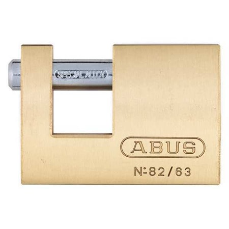 Padlock, Keyed Alike, Shutter Shackle, Brass Body, Steel Shackle, 3/4 in W