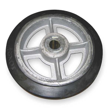 Wheel,10x2 1/2 In,Mold On Rubber