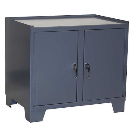 Open Storage Storage Cabinet, 33 in H, 18 in W, 24 in D, Swing, Keyed, Gray, 0 Shelves, 0 Drawers