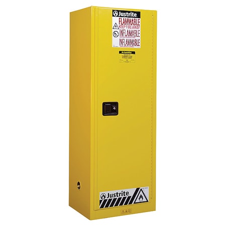 Hazardous Material Storage Cabinet, 36 gal, 5 Shelves, Steel, 23 1/4 in W x 65 in H x 18 in D