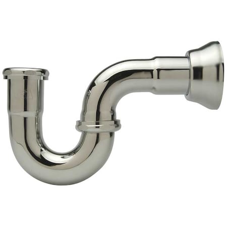 P-Trap, 1-1/4 in/1-1/2 in Pipe Dia, 17 ga Brass, 7-1/2 in L, Slip x Slip, Chrome