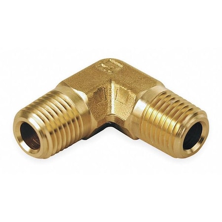 90 Degrees Elbow Brass Pipe Fitting, 1/4 in Male NPT X 1/4 in Male NPT
