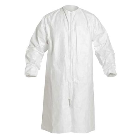 Lab Frock, Tyvek(R) IsoClean(R), Serged, 53 in, White, 30 PK