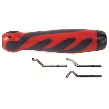 Deburring Tool Set,Plastic,Hi Speed Stl.