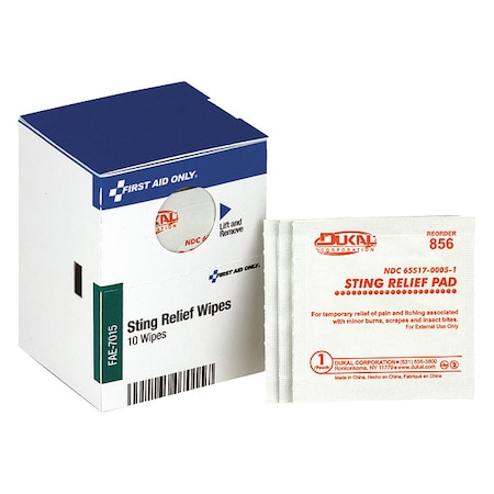 Bite and Sting Pads,White,10/Box