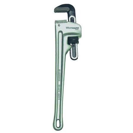Pipe Wrench, Straight , Aluminum, 24 in L, 3 in Jaw Capacity