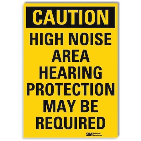 Safety Sign,High Noise Area,5in.W