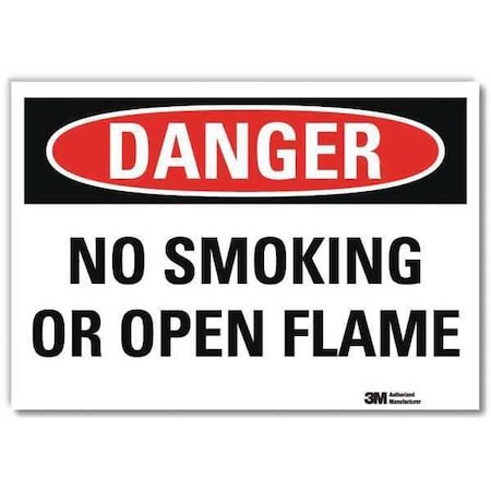 Danger No Smoking Sign, 10" H, 14 in W, Reflective Sheeting, Horizontal Rectangle, U3-1847-RD_14X10