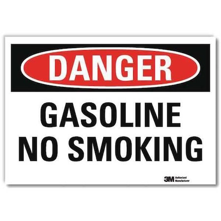 Danger No Smoking Sign, 5 in H, 7 in W, Reflective Sheeting, Horizontal Rectangle,U3-1533-RD_7X5