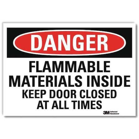 Danger Sign, 10 in H, 14 in W,Horizontal Rectangle, English, U3-1499-RD_14X10