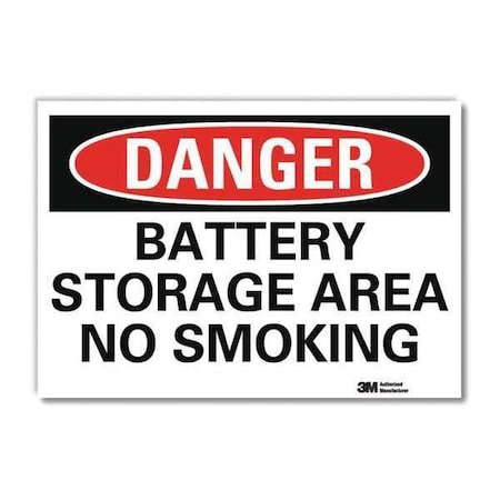 Danger No Smoking Sign, 10" H, 14 in W, Reflective Sheeting, Horizontal Rectangle, U3-1127-RD_14X10