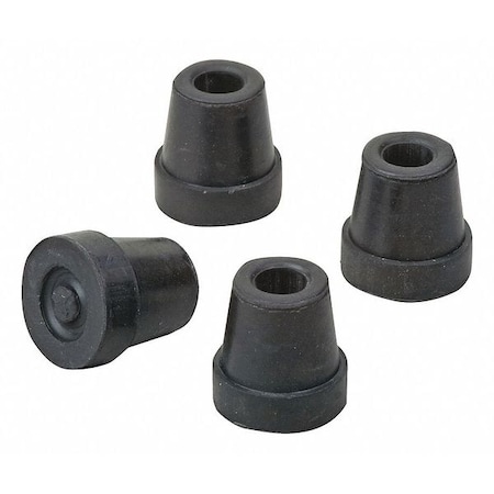 Quad Cane Tip,1-5/16 in. H,Black,PK4