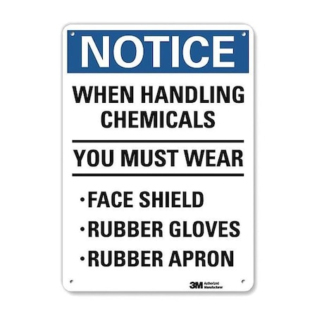 Notice Sign, 10 in Height, 7 in Width, Aluminum, Horizontal Rectangle, English