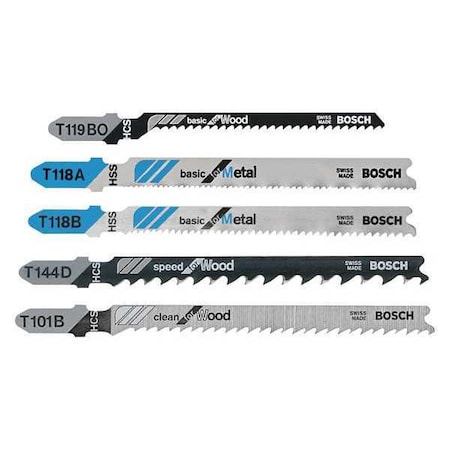 Jigsaw Blade Set,T-Shank,PK5