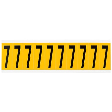 Number Label, 7, 2-1/4in.Hx7/8in.W, Vinyl