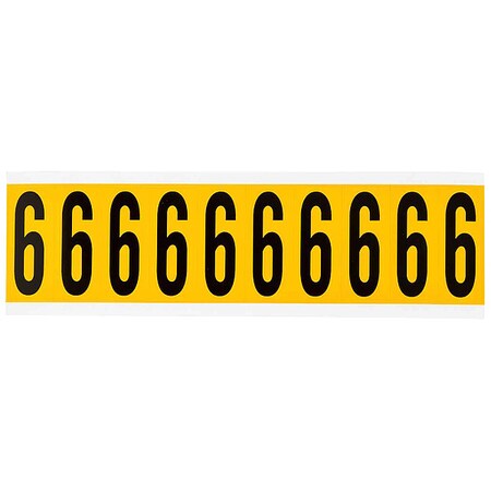 Number Label, 6, 2-1/4in.Hx7/8in.W, Vinyl