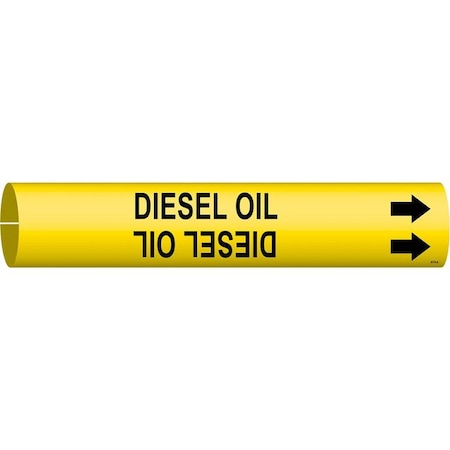 Pipe Marker,Diesel Oil,Y,3/4 to1-3/8 In