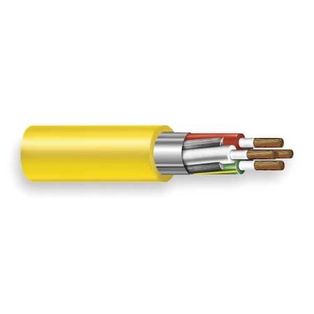 Portable Cord, SOOW, 16 AWG, 4 C, Yellow, EPDM Rubber, Stranded, 600V, Indoor/Outdoor, 250 ft
