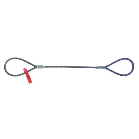 Wire Rope Sling,Eye and Eye,10 ft.L