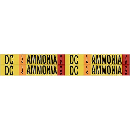 Ammonia Pipe Marker,DC,1 to 2-1/2In,PK4