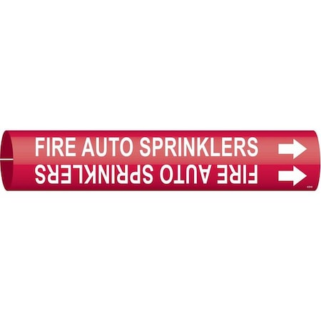 Pipe Marker,Fire Auto Sprinklers,Red, 4059-B