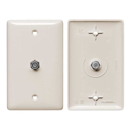 Video Wall Plate and Jack,F Type,Lt Al
