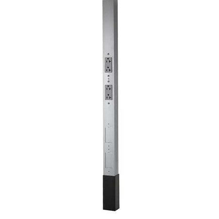 Alum Service Pole,Gray,10 ft. 2"L,2.13"W