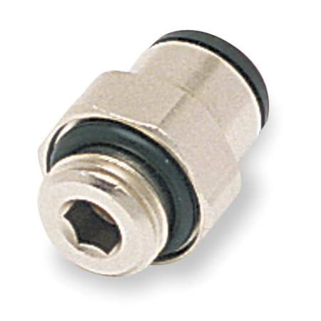 Push-Fit Adapter Fitting, 12mm Tube Size, Brass, Silver, 10 PK