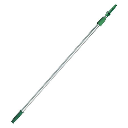 96" Threaded Telescoping Pole, 7/8 in Dia, Silver/Green, Aluminum/Plastic