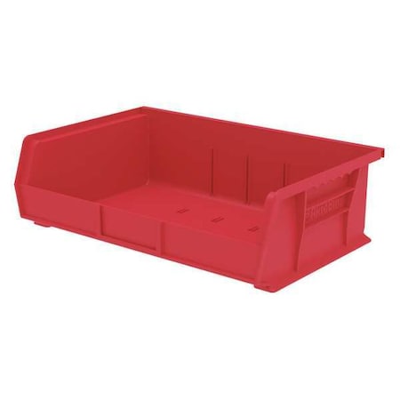 Hang & Stack Storage Bin, Plastic, Red, 5 in H, 16 1/2 in W, 10 7/8 in L