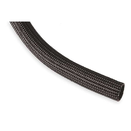 Braided Cable Sleeve, 1 in Inside Dia., 1.625 in Max Bundle Dia., 10 ft, Fiberglass, Black